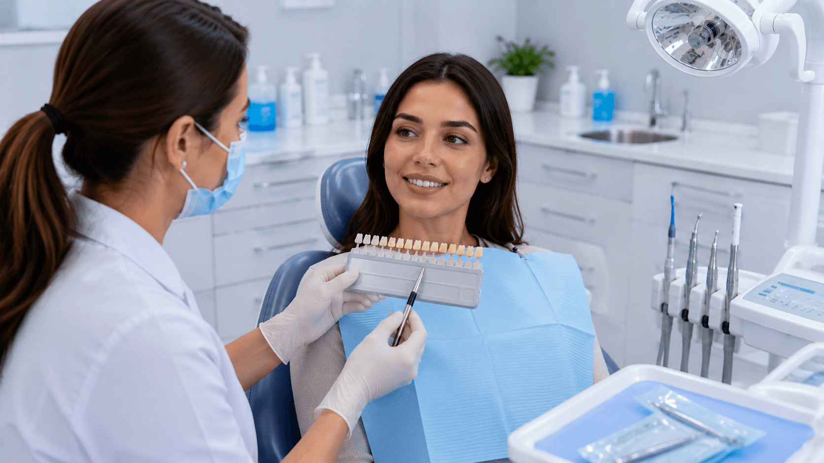 Professional whitening comparison chart for patient consultation